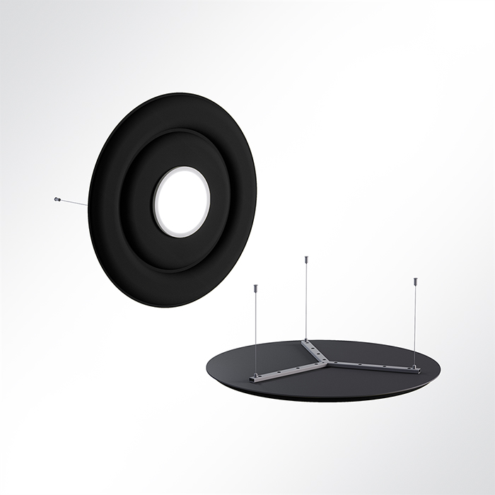 Akustikpaneel Quiet Circle 90cm 4000K LED Spot und Abhngeset Schwarz 0651 28 Watt