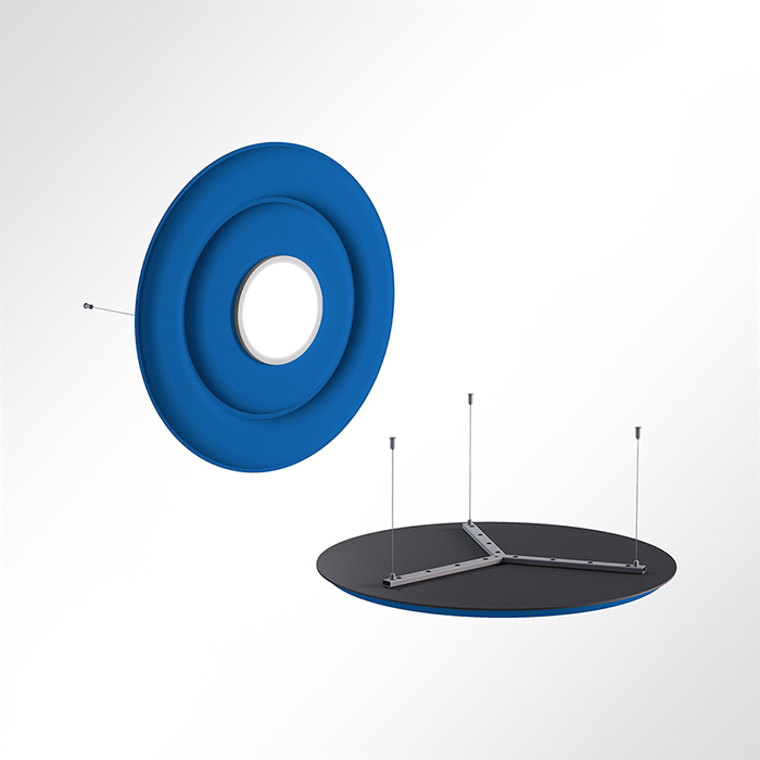 Akustikpaneel Quiet Circle 90cm 4000K LED Spot und Abhngeset Blau 0331 28 Watt